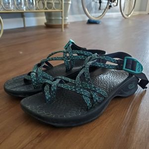 Black & Teal Chacos